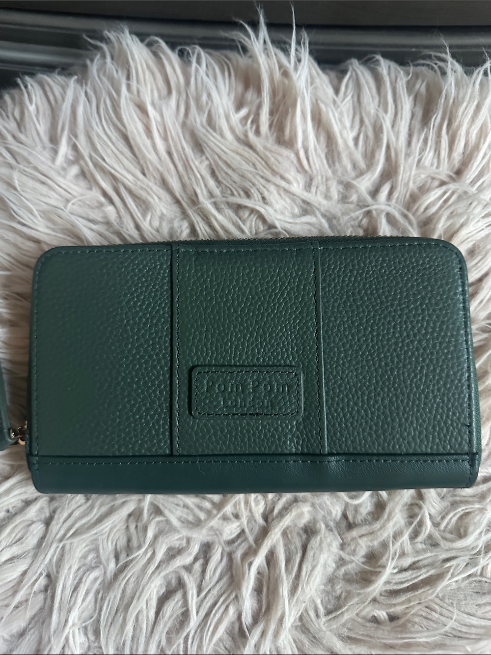 Forest Green Zip-Around Card & Key Wallet - Pompon London